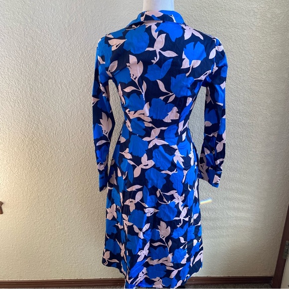 Boden Isadora Shirt Dress Floral Blue Pink Cotton Dress Button Down Collared: 4 - Picture 5 of 11